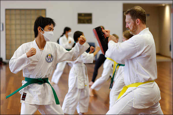 First Tae Kwon Do punching, May 2022, Perth