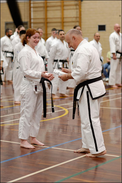 First Tae Kwon Do black belt certificate presentation, September 2022, Perth
