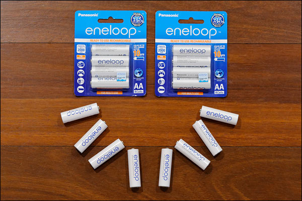 Sanyo and Panasonic Eneloop AA batteries, February 2026, Perth