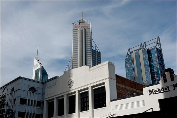 Central business district towers, July 2026, Perth