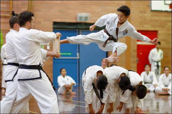 First Tae Kwon Do flying side kick, April 2019, Perth