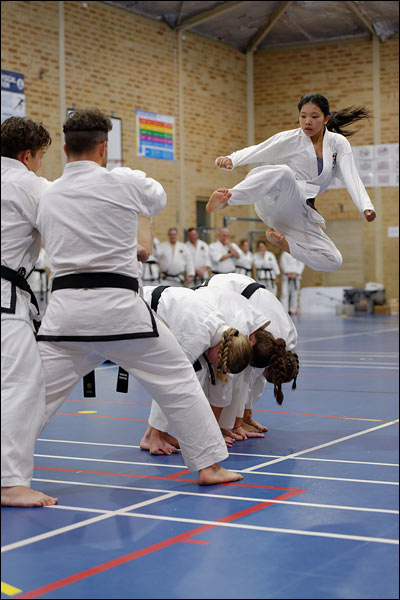 First Tae Kwon Do flying side kick break, October 2023, Perth