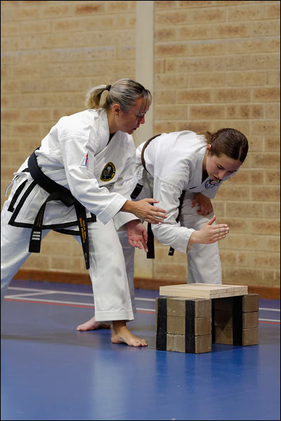 First Tae Kwon Do knife-hand strike instruction, October 2023, Perth