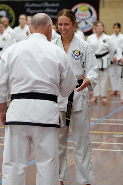 First Tae Kwon Do black belt certificate presentation, December 2023, Perth