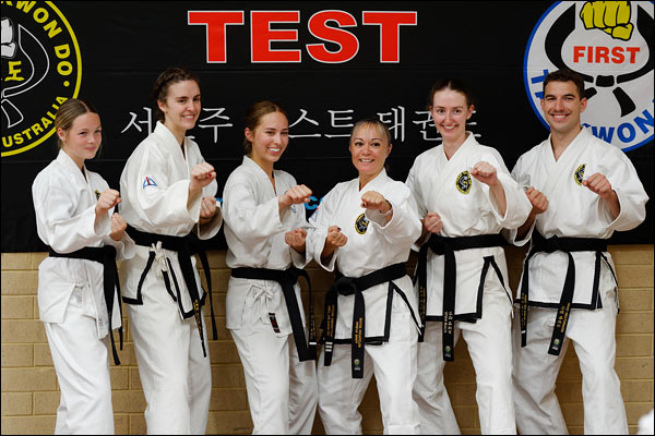 First Tae Kwon Do Bassendean Branch instructors and black belts, December 2023, Perth