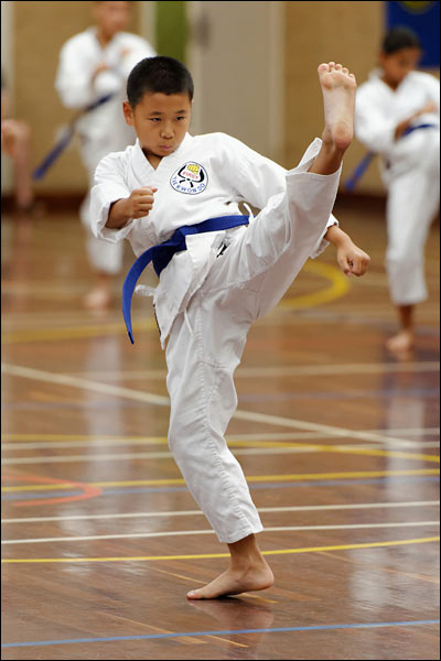 First Tae Kwon Do front snap kick, March 2024, Perth